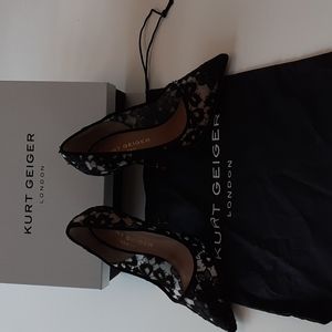 Kurt Geiger black Britton lace pumps